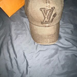 Louis Vuitton Taupe Embroidered LV Logo Baseball Cap